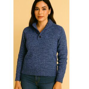 💙 L.L. Bean navy blue heathered pull over sweater 💙